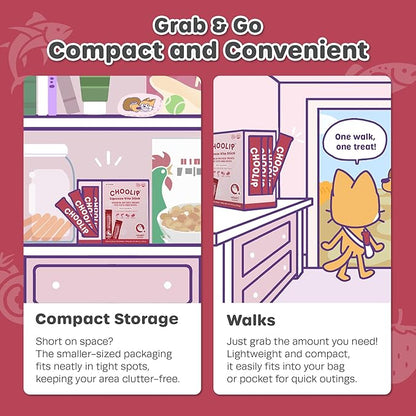 Choolip Squeeze Vita Stick Lickable Cat Treats & Dog Puree – 49-Count Heart Support Tubes, Creamy Grain-Free High-Protein Puree with Omega 3, Taurine, L-Carnitine & CoQ10 for Healthy Heart & Energy