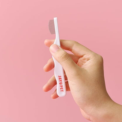 JAYU PET Facial Grooming Comb - Dog Eye Combs, Stress-free Tear Stain Remover for Dogs & Cats, Pet Facial Brush, Cat Grooming Kit, Stainless Steel Deshedding Comb (1ea)