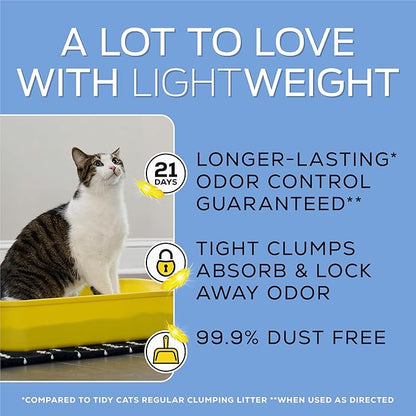 Purina Tidy Cats Lightweight, Low Dust, Clumping Cat Litter Odor Control 24/7 Performance Multi Cat Litter - 12 lb. Box