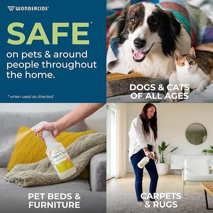 Wondercide - Flea, Tick & Mosquito Spray for Pets and Home with Natural Essential Oils - Killer, Control, Prevention, Treatment - Lemongrass 16 oz