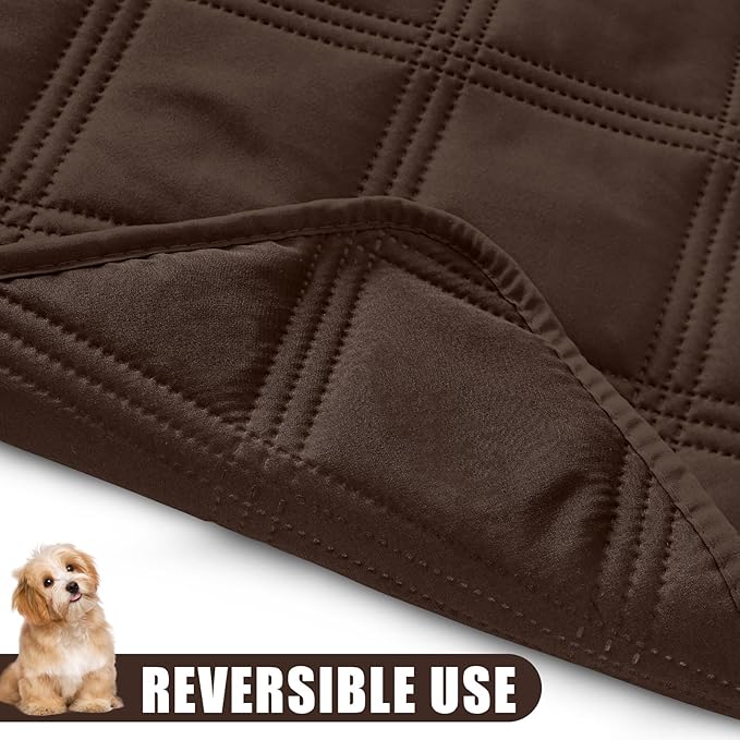 Smiry Waterproof Dog Bed Cover Blanket 40x80, Soft Reversible Pet Blanket, Washable Leakproof Cats Dogs Couch Cover for Sofa, Couch, Furniture, Lattice, Chocolate/Chocolate