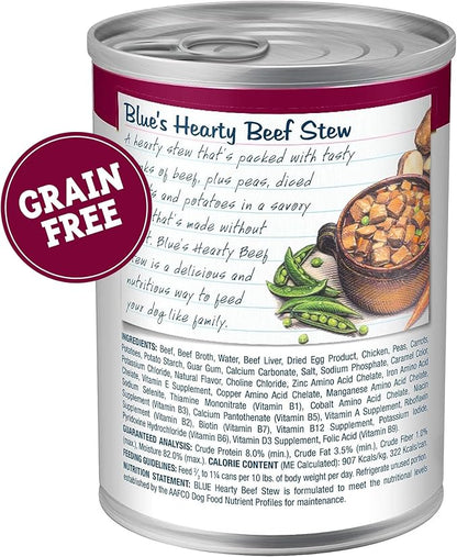 Blue Buffalo Blue's Stew Grain-Free Wet Dog Food, Made with Natural Ingredients, Hearty Beef Stew, 12.5-oz. Cans (12 Count)