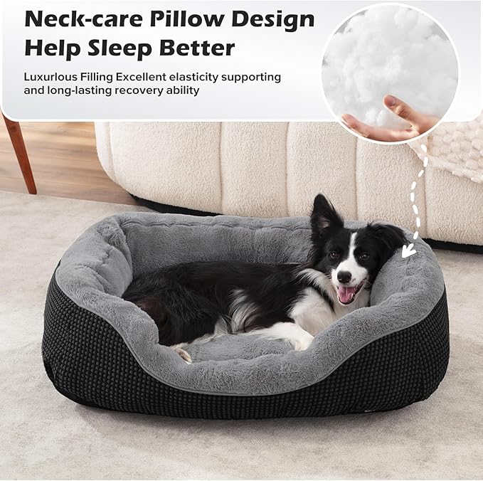 INVENHO Small Dog Bed Orthopedic Warming Soft Calming Sleeping Durable with Anti-Slip Bottom