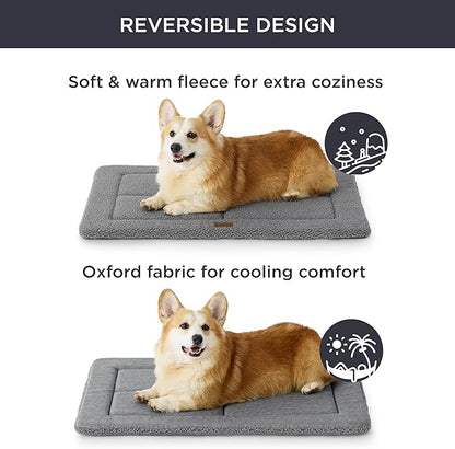 Bedsure Washable Dog Bed for Large Dogs, Soft Foam Floor Pet Mat, Lightweight Travel Flat Puppy Mattress for Indoor Pet