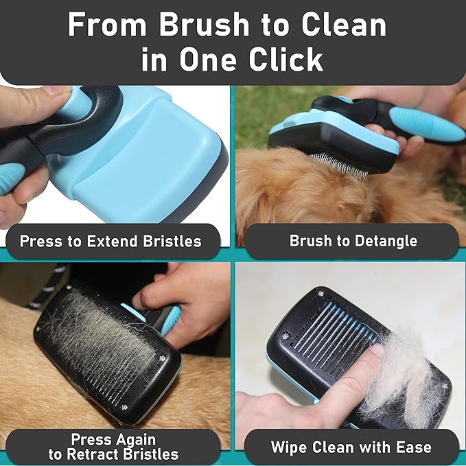 Maxpower Planet Pet Grooming Brush - Double Sided Shedding and Dematting Undercoat Rake Comb for Dogs and Cats,Extra Wide (B - Slicker Brush, Large)
