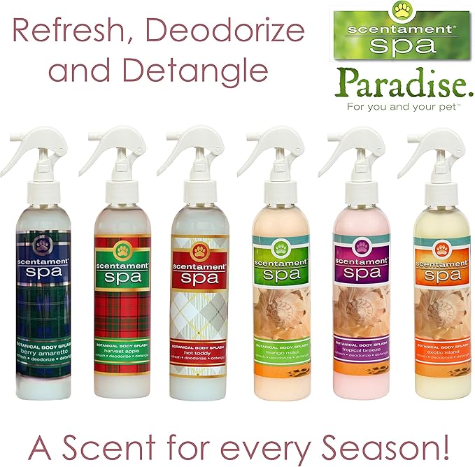 Best Shot Scentament Spa Botanical Body Splash, Detangler Spray, Body Spray for Pets, Cat and Dog Cologne Spray, Mango Maui, 8 Oz.