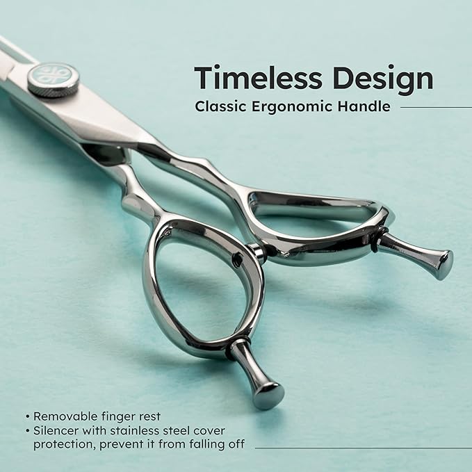 7” Dog Grooming Scissors with Sawtooth Blade ｜ VG10 Japanese Steel Professional Pet Grooming Shears for Cats & Dogs ｜ Precise Trimming ｜ Lightweight, Ergonomic, Handcrafted Design ｜ K9 Shears