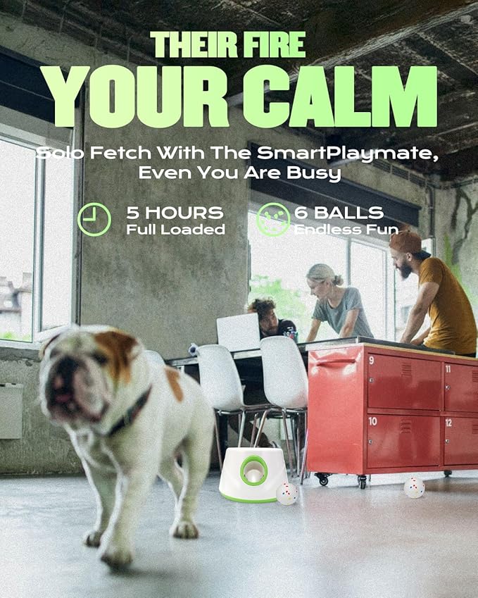 Automatic Dog Ball Launcher, Ball Thrower for Dogs (2.3” ETPU Balls *6)