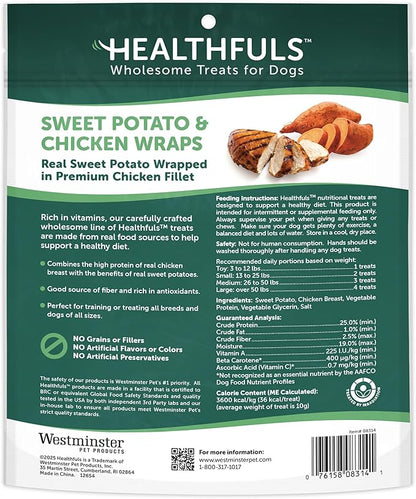 Healthfuls Chicken Wrapped Sweet Potato Dog Treats, 16oz