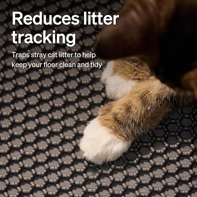 PETLIBRO Cat Litter Mat, 25.6'' x 26.7'' Large Litter Mat, Leak-Proof & Anti-Slip, Durable Litter Trapping Mat, Easy to Clean