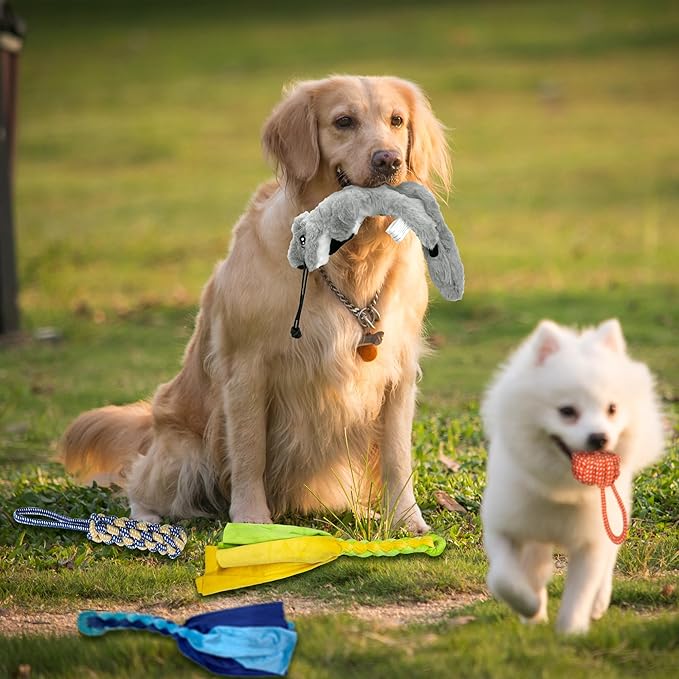 Flirt Pole for Dogs, Interactive Toys Tug-of-war for Dogs, Five-Section Retractable Adjustable Length,for Outdoor Exercise & Training for Small Medium Large Dog