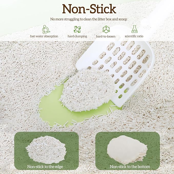 Non-Stick Strong Clumping Cat Litter, Plant Odor Control Tofu Cat Litter + Cassava Mixed Litter, Light Color for Health Tracking