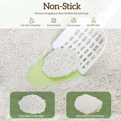 Non-Stick Strong Clumping Cat Litter, Plant Odor Control Tofu Cat Litter + Cassava Mixed Litter, Light Color for Health Tracking