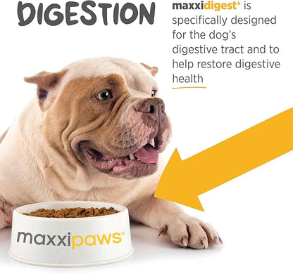 maxxipaws maxxidigest+ Prebiotic & Probiotic for Dogs 7oz | Dog Probiotic Powder with Advanced Digestive Enzymes for Gut Health & Immunity | Supports Digestion, Food Sensitivities & Itchy Skin