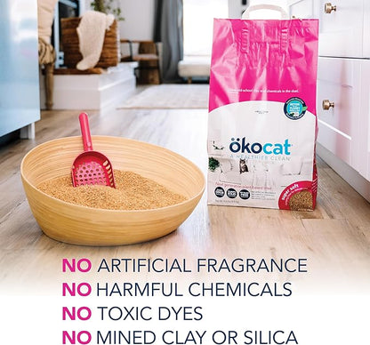 ökocat Super Soft Wood Clumping Cat Litter, Unscented, 10.6 pounds - Natural Ingredients, Stops Odor, Clumps Solid, 99% Dust Free, Great for All Cats, Sensitive Paws, Kittens