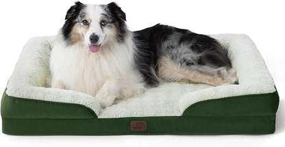 Bedsure XL Orthopedic Dog Bed for Extra Large Dogs - Washable XLarge Dog Cat Bed Waterproof, Comfort Dogs Couch Sofa with Washable Removable Cover, Pet Bed with Nonskid Bottom, Plush-Green, 42"