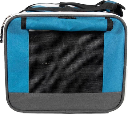Travel Cat The Odyssey Soft Cat Carrier - Portable Comfort Soft Sided Travel Carrier for Small, Medium Cat, Kitten up to 20 LBs - Pet Travel Carrier Backpack with Shoulder Strap (Blue)