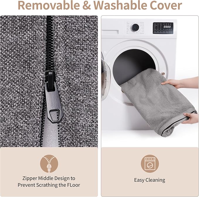 Orthopedic Dog Bed for Large and Medium Dogs, Egg Crate Foam, Waterproof, Washable Cover, Memory Foam Dog Crate pad, Perfect for Indoor or Outdoor Comfort Beige LGray 44 inch