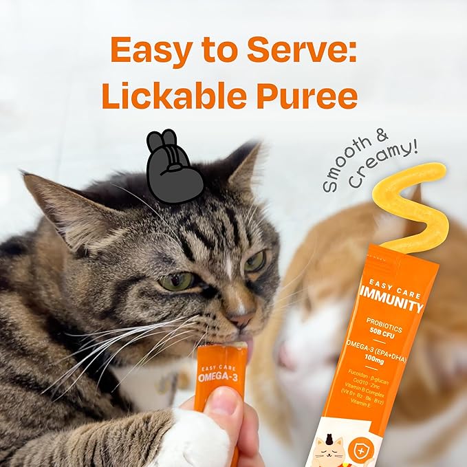 Easy Care Immunity with Multivitamins - Cat Lickable Supplement, Immune Support, Cod&Goat Milk Flavor