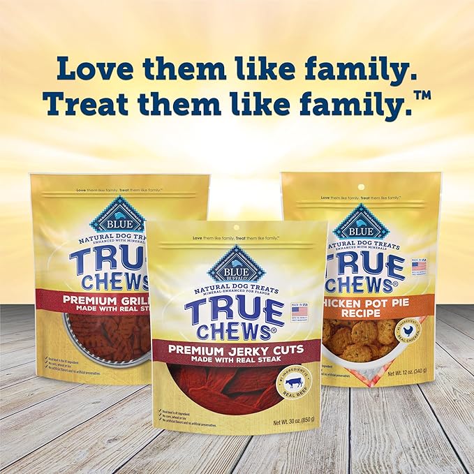 Blue Buffalo True Chews Premium Jerky Cuts Dog Treats, Made in The USA with Natural Ingredients, Beef, 30-oz. Bag