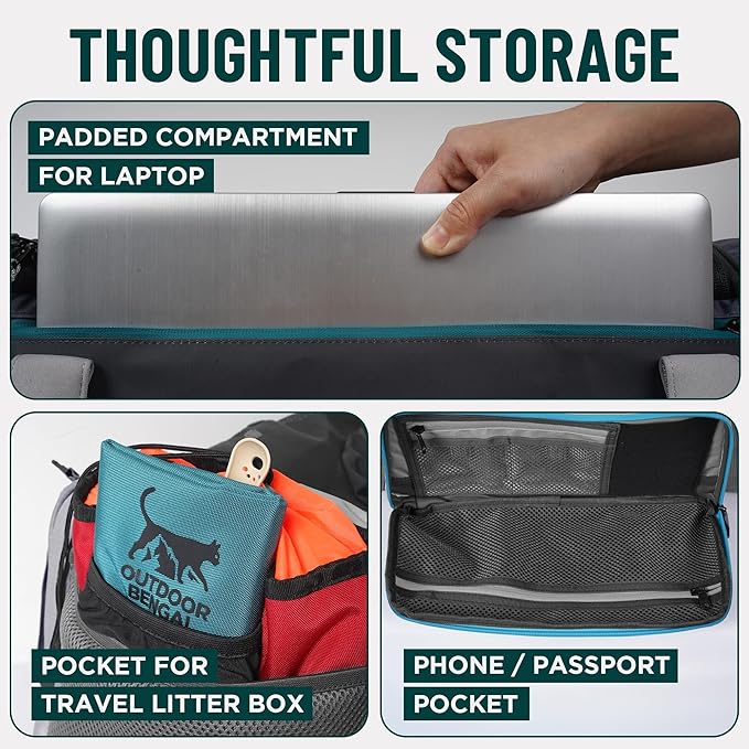 OutdoorBengal Zeppelin™ Airline-Approved Large Cat Carrier Soft – TSA-Approved Pet Carriers with Top Opening for Plane and Car Travel – Kittens or Small Dog Carrier (Black)