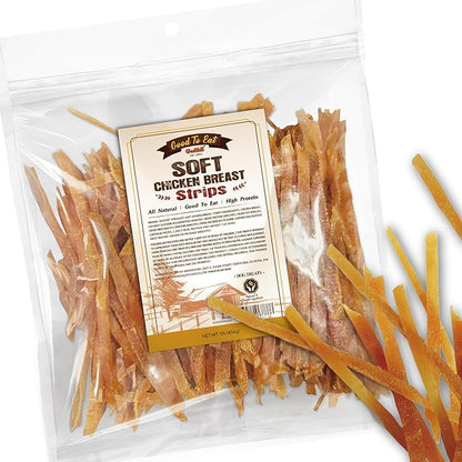 Gootoe Soft Dog Treats, Chicken Jerky - Dog Training Treats; High-Protein, Gluten-Free, Soft Jerky for Dogs, Hypoallergenic, Grain-Free, Chicken Breast Strips, 1 lb