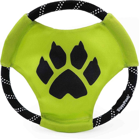 ZippyPaws Rope Gliderz - Durable Outdoor Dog Frisbee Toy, Soft Pet Flying Disc for Beach & Pool, Interactive Rope Frisbee for Fetching, Tough Rope - Cat Noir from Superhero Show Miraculous Ladybug