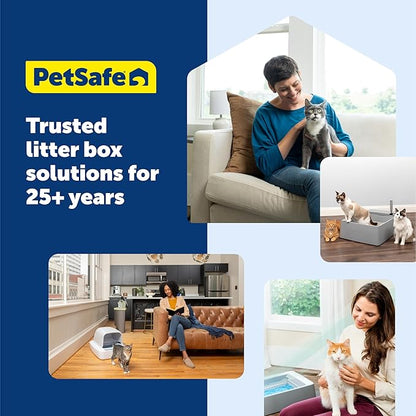 PetSafe ScoopFree Crystal Smart Automatic Litter Box - Uncovered Motion-Sensing Cat Box with Integrated Health Counter & App - Includes 1 Disposable Crystal Litter Tray