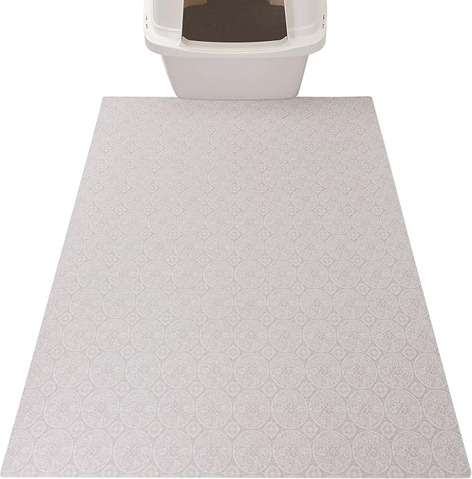 Drymate XL Original Cat Litter Mat, Contains Mess from Box, Protects Floors, Urine-Proof, Machine Washable, Soft on Kitty Paws, Absorbent, Waterproof (USA Made, Recycled Content) (29”x36”)(Tan Global)