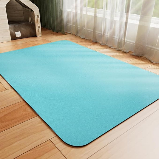 Pet Feeding Mat - Absorbent Dog Mat for Food and Water, No Stains Cat Bowl Mat, Easy to Clean Pet Placemats, Quick Dry Dog Water Dispenser Mat for Messy Drinkers | Teal 18"x 28"