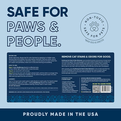 Cat Stain And Odor Remover | Enzyme Urine Odor Neutralizer - Stain Remover for Carpet, Litter Boxes, Bedding, and Laundry [Citrus Scent, 32 oz. Spray]