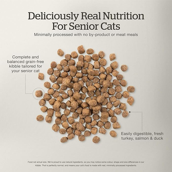 Now Fresh Grain-Free Senior Dry Cat Food with Turkey, Salmon & Duck, Premium Kibble Made with Real Meat & Fish, Chicken-Free Recipe, Supports Healthy Weight Management, 8 lb Bag