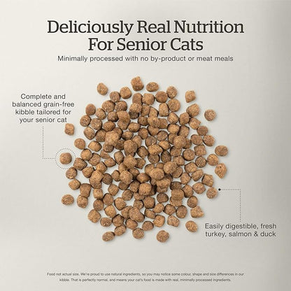 Now Fresh Grain-Free Senior Dry Cat Food with Turkey, Salmon & Duck, Premium Kibble Made with Real Meat & Fish, Chicken-Free Recipe, Supports Healthy Weight Management, 8 lb Bag