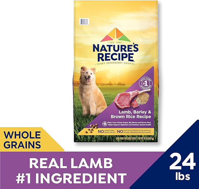 Nature′s Recipe Lamb, Barley & Brown Rice Recipe Dry Dog Food, 24 lb. Bag