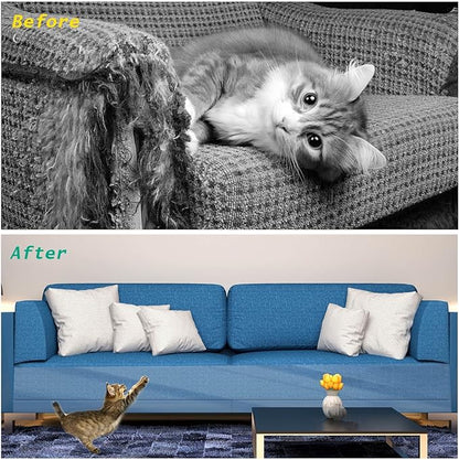 Anti Cat Scratch Furniture Protector, Thicken Couch Cover, Transparent Sticky Couch Protector for Cats and Dogs, Anti Cat Scratch Protector for Furniture Couch Door (13" X14FT)