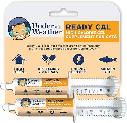 Under The Weather Pet | Ready Cal for Cats 100cc | High Calorie Supplement | Cat Weight Gainer and High Calorie Booster | 10 Vitamins, 7 Minerals & Omega Fatty Acids (2 Pack)