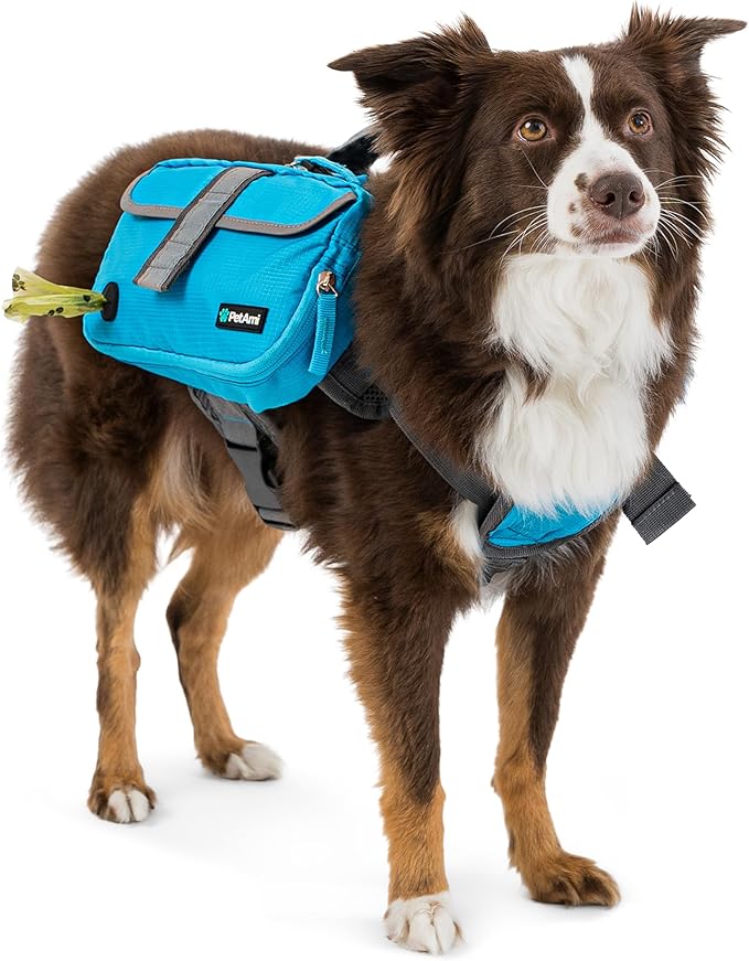 PetAmi Dog Backpack for Medium & Large Dogs, Saddle Bag for Dogs to Wear for Hiking, Pet Backpack Harness Dog Pack with Reflective Side Pockets for Walking Running