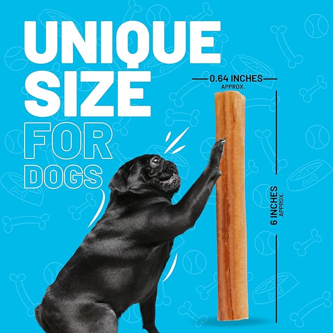 Sitka Farms Bully Sticks XL 6 inch Premium - 22 Count - Single Ingredient Treat for Small, Medium Dogs, Aggressive Chewers for Puppies - Natural Grass Fed High Protein Long Lasting Treats