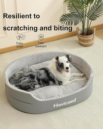 Hovicaed Dog Beds for Medium Sized Dogs, Waterproof Durable Pet Bed with Large Comfy Mat, Non-Slip Bottom Big Dog Couch, Indoor Puppy Pillow House XL