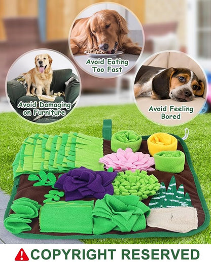 CiyvoLyeen Snuffle Mat for Dogs and Cats Succulent Small Pets Treat Toy Dog Enrichment Toys Dog Puzzle Slow Eating Mat Foraging Mat for Rabbit Pig Stress Relief Puppy Birthday Gift for Pet