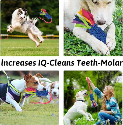 wodoca Dog Tug Toy, Dog Toys for Aggressive Chewers - Strong Squeak Rope Toy, Easy to GRAP Chew Toy for Large Dogs, Puppies, Middle Dogs - Ideal for Training and Play, Hand Made