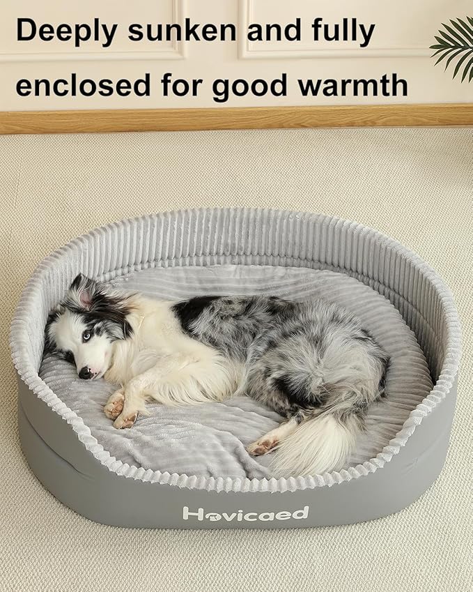 Hovicaed Dog Beds for Medium Sized Dogs, Waterproof Durable Pet Bed with Large Comfy Mat, Non-Slip Bottom Big Dog Couch, Indoor Puppy Pillow House XL