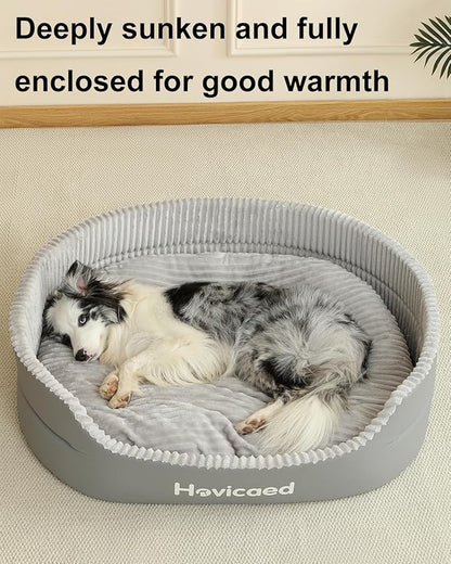 Hovicaed Dog Beds for Medium Sized Dogs, Waterproof Durable Pet Bed with Large Comfy Mat, Non-Slip Bottom Big Dog Couch, Indoor Puppy Pillow House XL