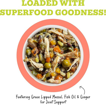 Weruva Awesome Bouncy Wet Dog Food, Chicken & Brown Rice with Veggies, 14oz Can (Pack of 10)