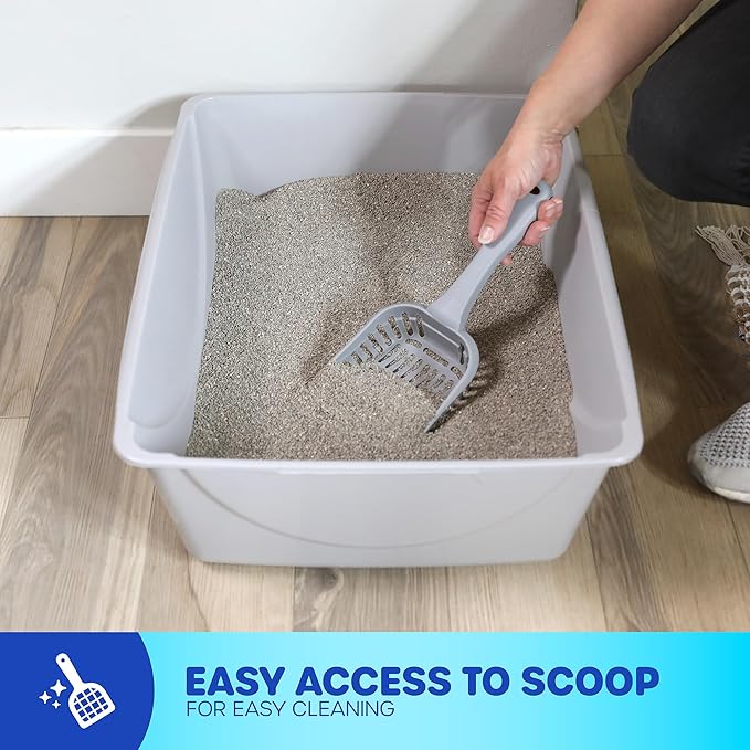 Petmate Litter Pan, Blue/Gray, Small, Made in USA