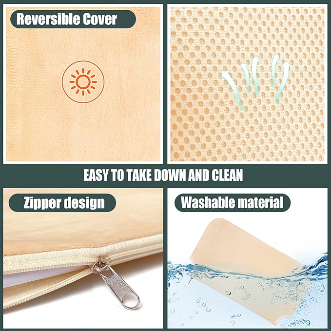 Sunhoo Cat Window Hammock Perch Cordless Perches Window Sill Seat Bed Foldable Stable Lounger Upgraded Suction Cup Easy Assembly Indoor Cats Kitty Shelf Hold Up to 55lbs (Beige, M)