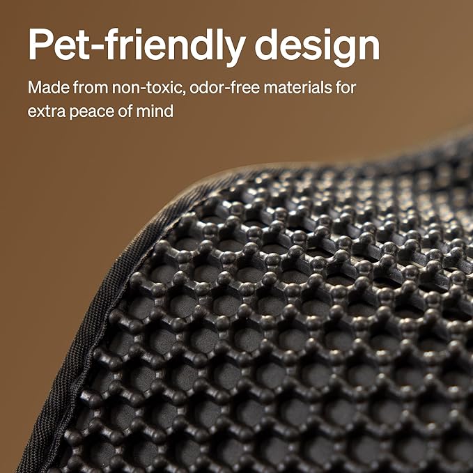 PETLIBRO Cat Litter Mat, 25.6'' x 26.7'' Large Litter Mat, Leak-Proof & Anti-Slip, Durable Litter Trapping Mat, Easy to Clean