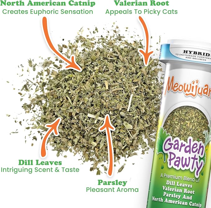Meowijuana Lady Bug Bundle | Get Sprung Refillable Lady Bug Toy and Garden Pawty Catnip Blend | Promotes Play and Cat Health | Includes North American Organic Catnip