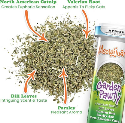 Meowijuana Lady Bug Bundle | Get Sprung Refillable Lady Bug Toy and Garden Pawty Catnip Blend | Promotes Play and Cat Health | Includes North American Organic Catnip