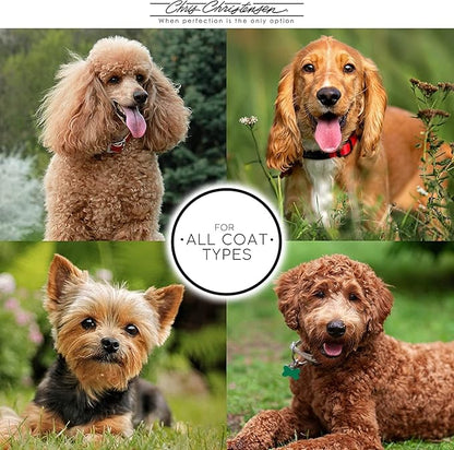 Chris Christensen 00C 6.5 in Crescent Coarse/Fine Finishing Butter Comb, Groom Like a Professional, Rounded Corners Prevent Friction and Breakage, Solid Brass Spin with Steel Teeth, Chrome Finish